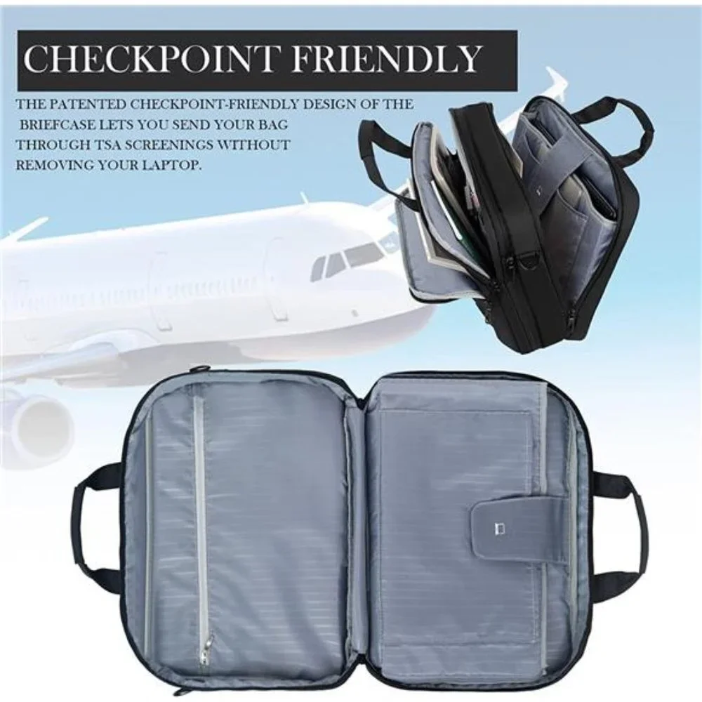 17.3 Inch Laptop Bag, Large Capacity Expandable Briefcase for Women & Men